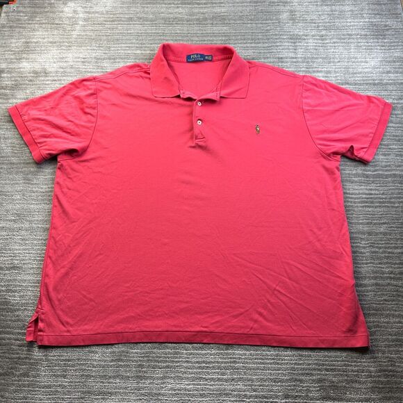 Polo Ralph Lauren Shirt Mens 2XB 2XL Big Red Flesh Pony Casual Career Top - Picture 1 of 8